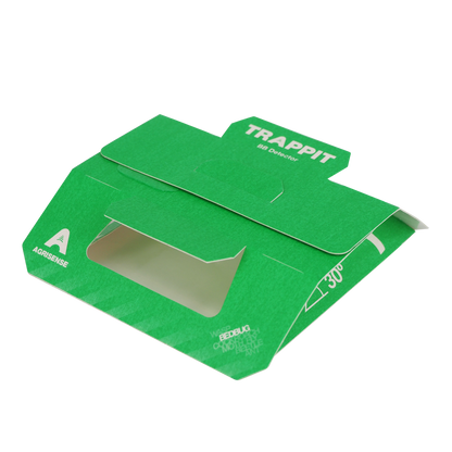 Grüne Bettwanzenfalle aus Karton.