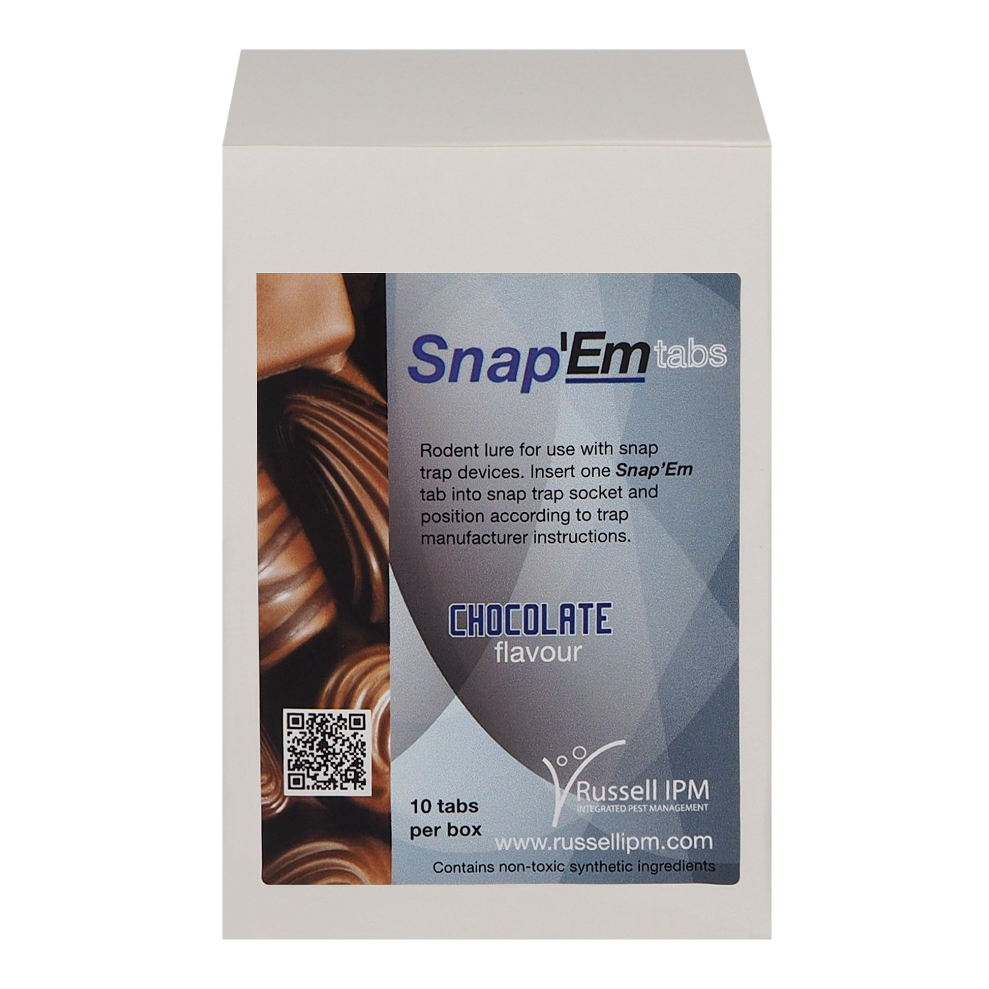 Verpackung mit Schokoladen-Lockstoff-Tabs.