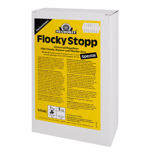 Verpackung von Insektenschutzmittel FlockyStopp.