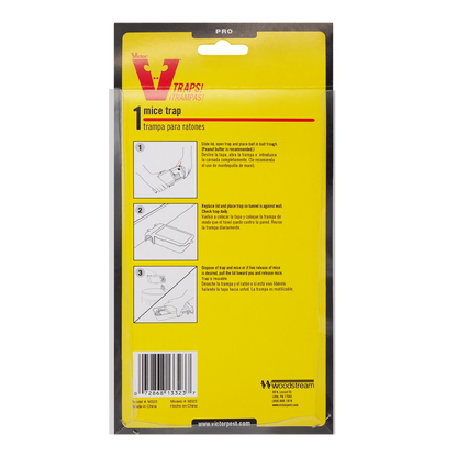 Mausefalle-Verpackung mit Anweisungen.
