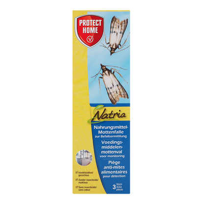 Mottenfalle-Verpackung mit zwei Motten.