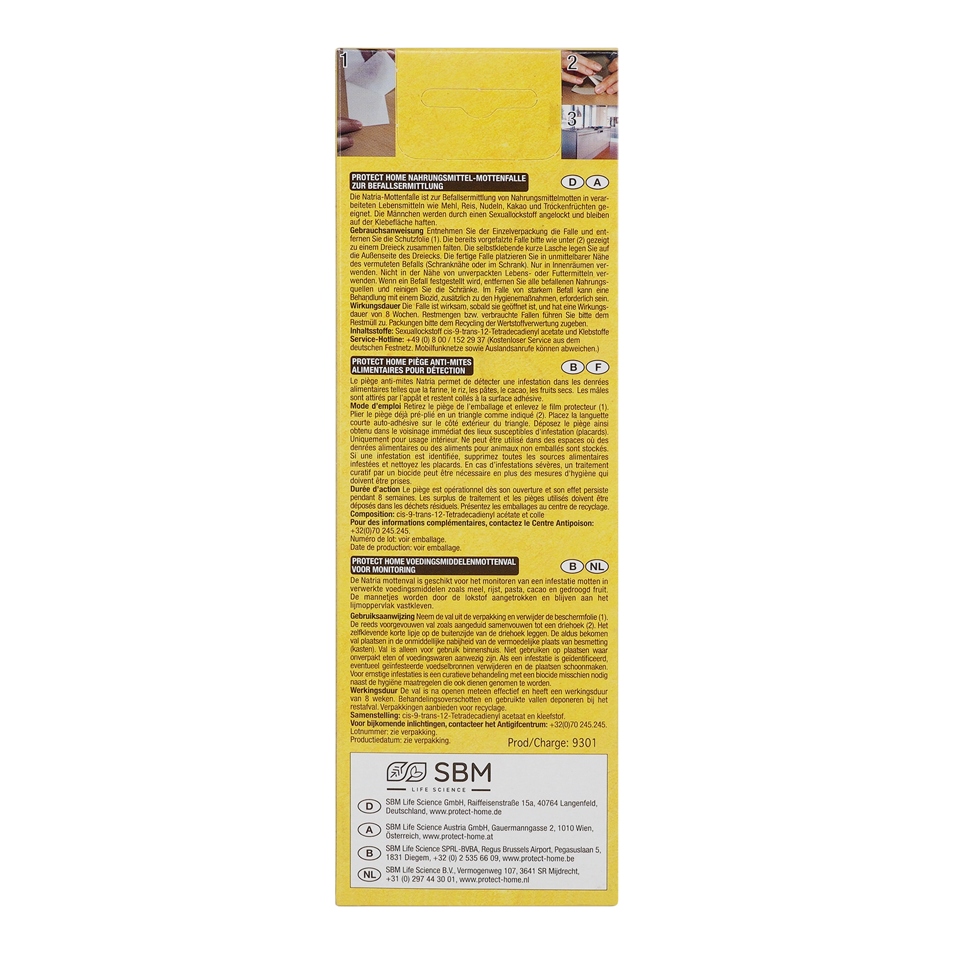 Verpackung von Mottenfalle Insektenschutzmittel.