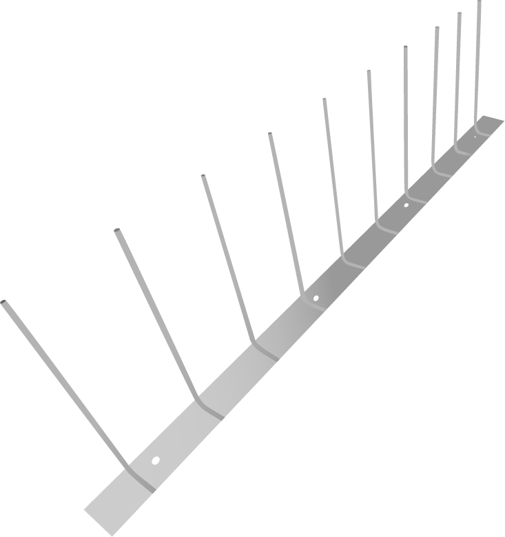 Metallspikes zur Taubenabwehr.