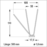 Taubenabwehr | Taubenabwehr Spikes 3-reihig 1 Meter