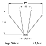 Taubenabwehr | Taubenabwehr Spikes 4-reihig 1 Meter